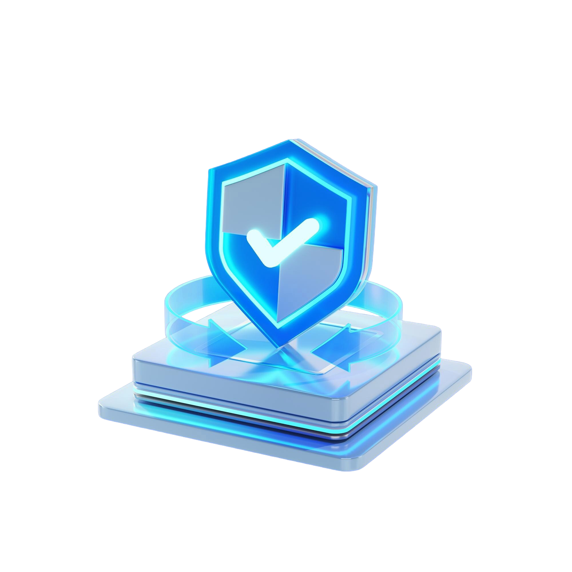 cyber security check mark icon circle glass arrow