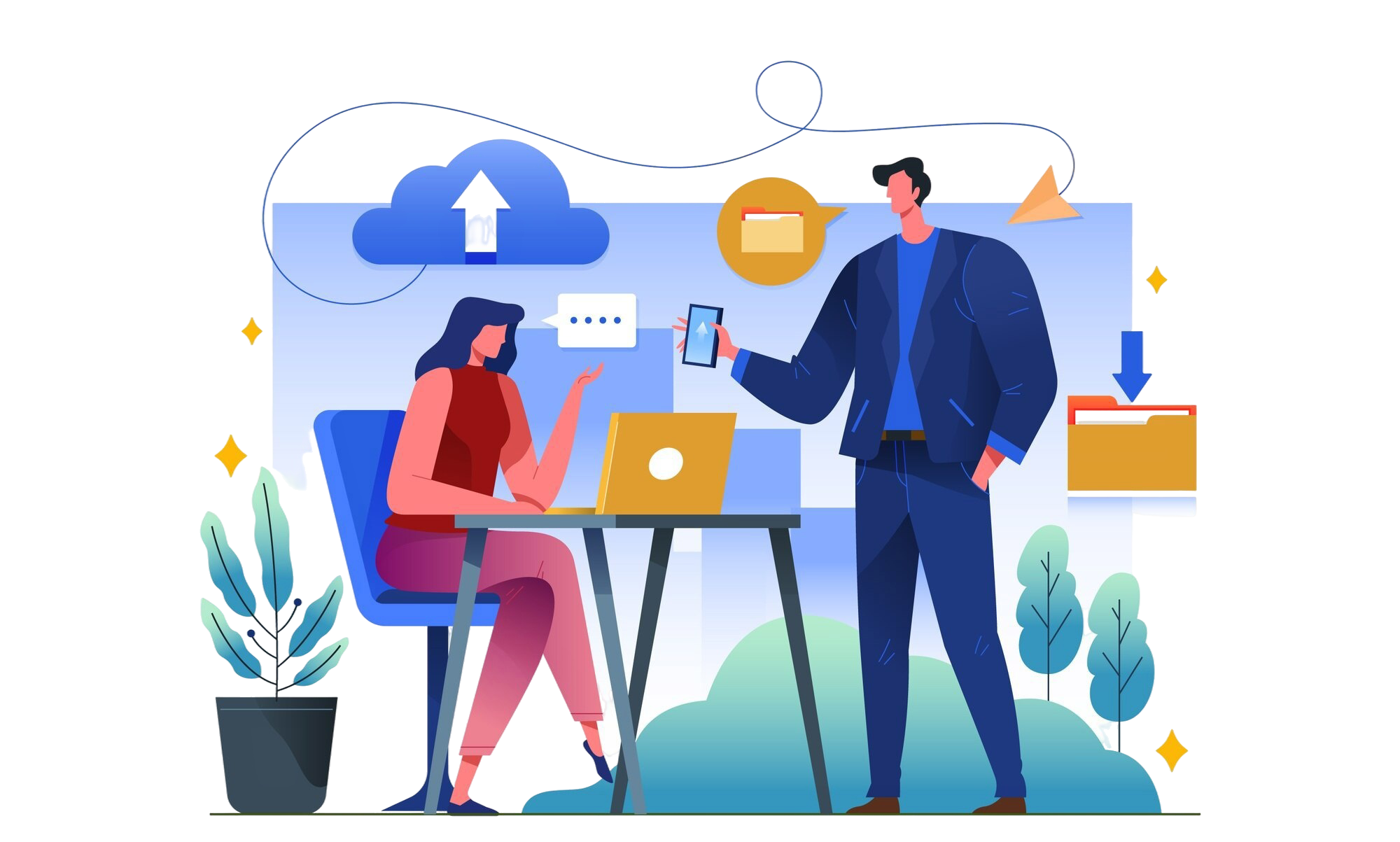 landing page transfer files concept