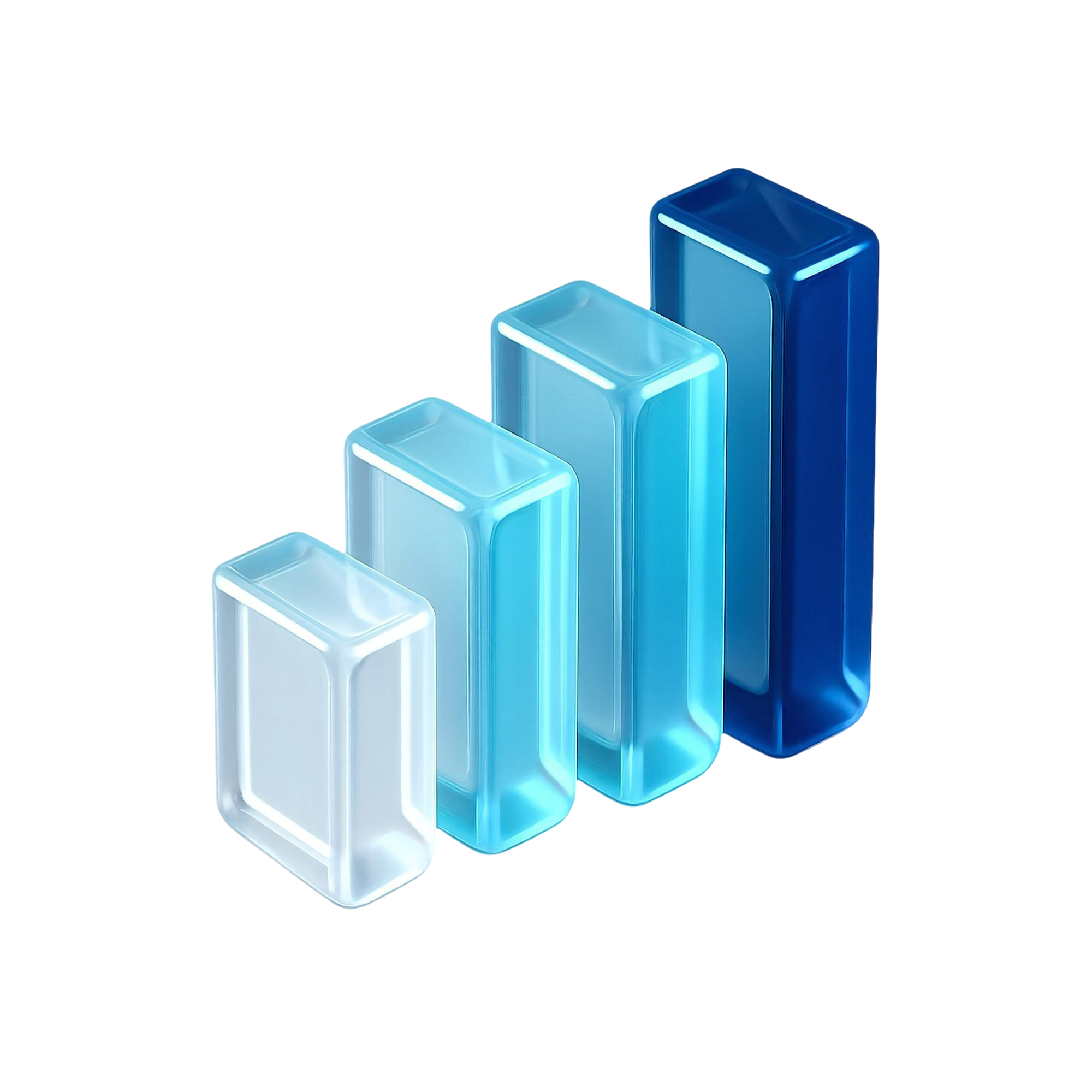 rising bar chart data visualization 3d style